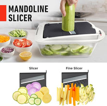 Mueller Pro-Series 10-in-1, 8 Blade Vegetable Chopper, Onion Mincer, Cutter, Dicer, Egg Slicer with Container, French Fry Cutter Potatoe Slicer, Home Essentials & Kitchen Gadgets, Salad Chopper